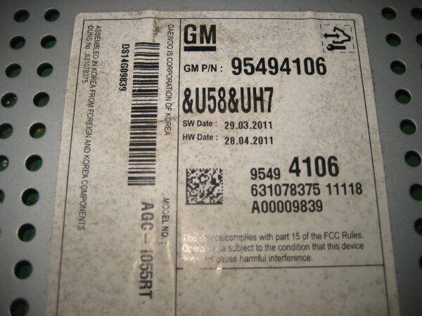 Chevrolet Aveo OEM Auto Radio 95494106 – Bild 3