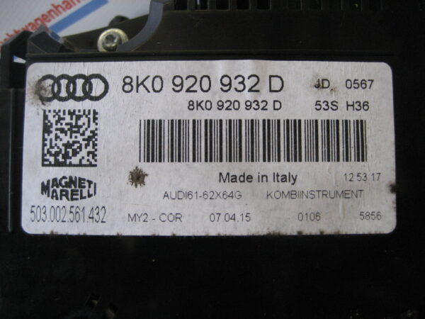 Audi A4 Avant 2015, 8K0920932D Kombiinstrument/Tachoeinheit – Bild 4