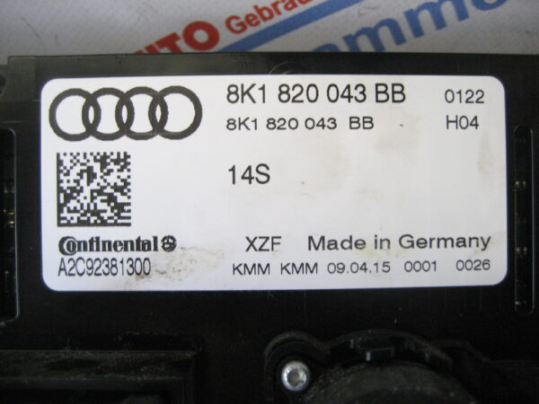 Audi A4 Avant 2015, 8K1820043BB Steuergerät Klimabedieneinheit – Bild 3