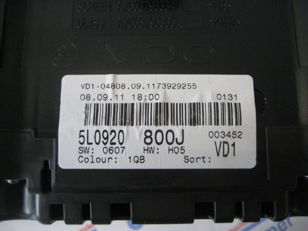 Skoda Yeti 2011, 5L0920800J Tacho/Kombiinstrument – Bild 3