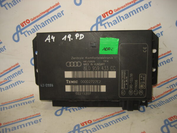Audi A4 Avant 2007, 8E0959433CC Zentrale Komfortelektronik/Komfortsteuergerät
