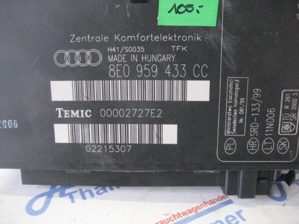 Audi A4 Avant 2007, 8E0959433CC Zentrale Komfortelektronik/Komfortsteuergerät – Bild 3